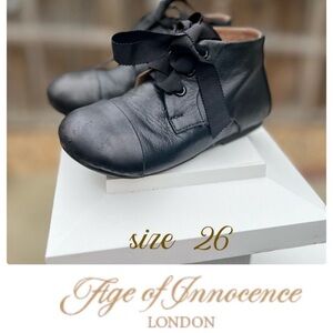 AOI Age of innocence sz 26 Jane black leather lace bootie